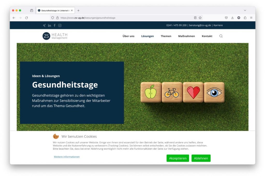 Gesundheitstage so nachhaltig wie möglich von ZS Health Management