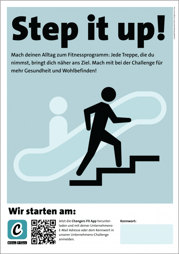 Changers Motivationsposter Treppe nehmen und mehr bewegen