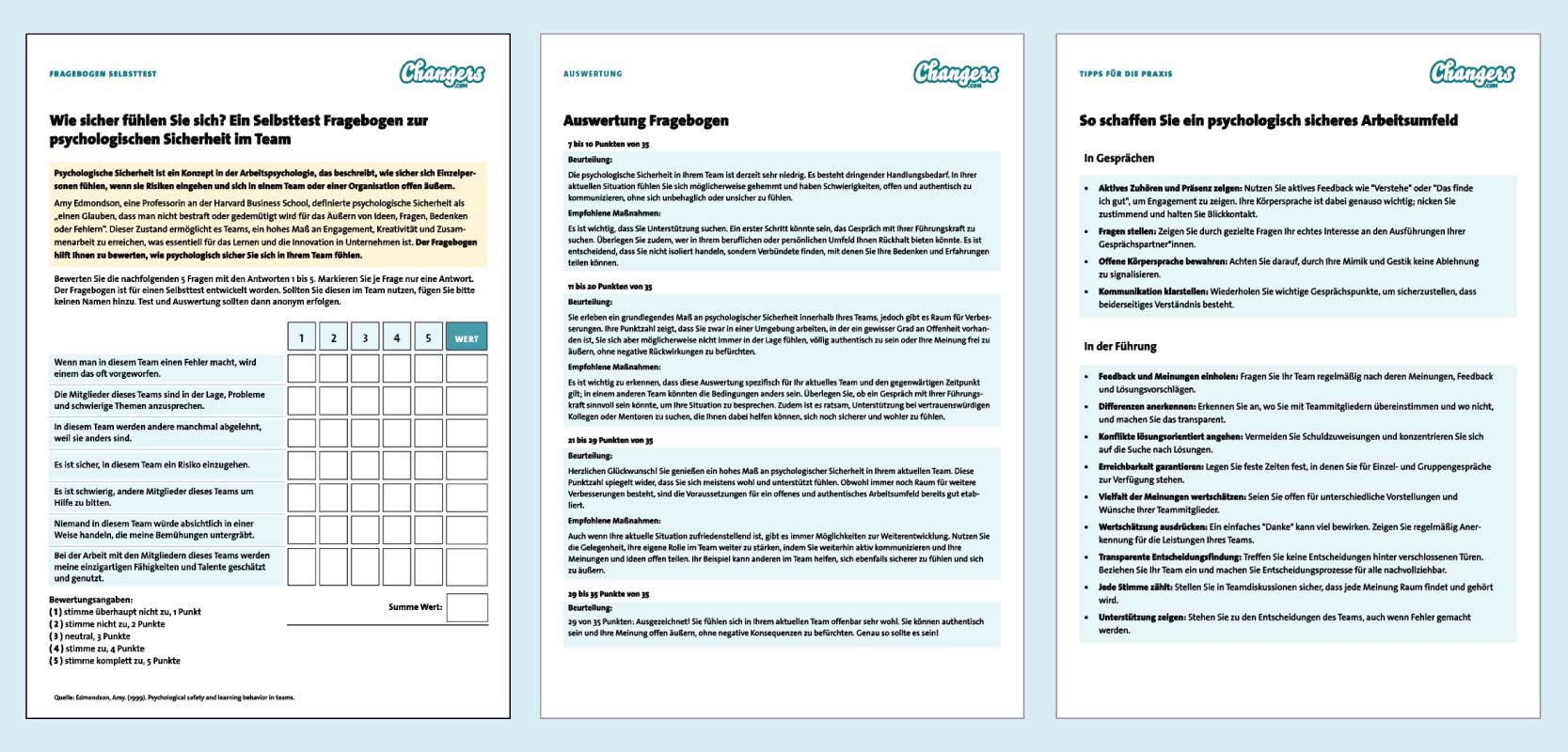 Was ist psychologische Sicherheit im Team? Fragebogen und Beispiele