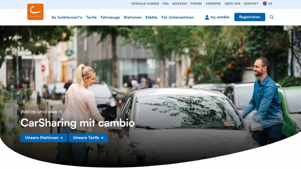 Anbieter Cambio nachhaltige Mobilität