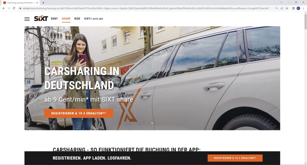 Sixt nachhaltige Mobilitätsanbieter für Unternehmen