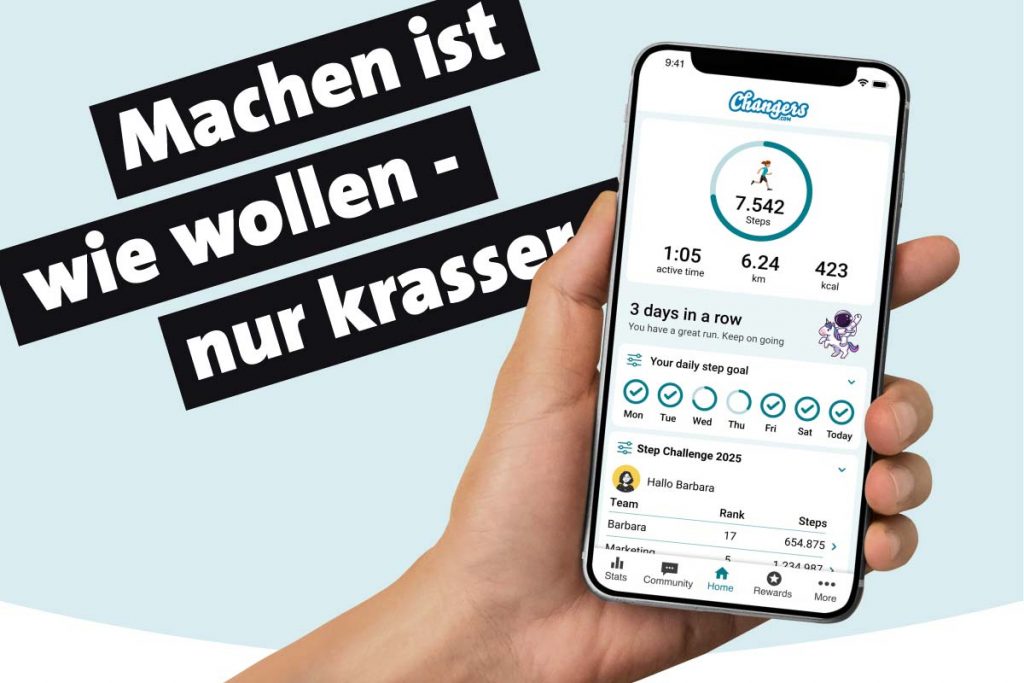 Changers Fit App für die Fitness Challenge im Unternehmen