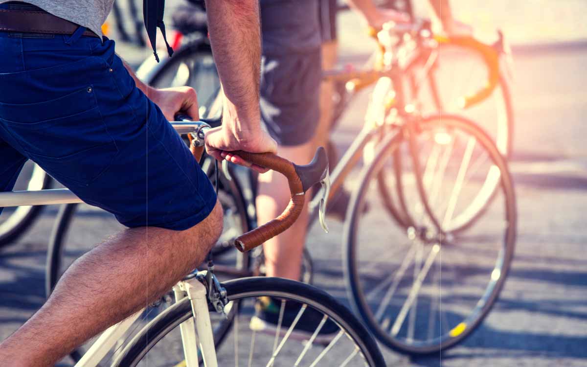 Fahrrad-team-setting Fahrrad Challenge im Unternehmen