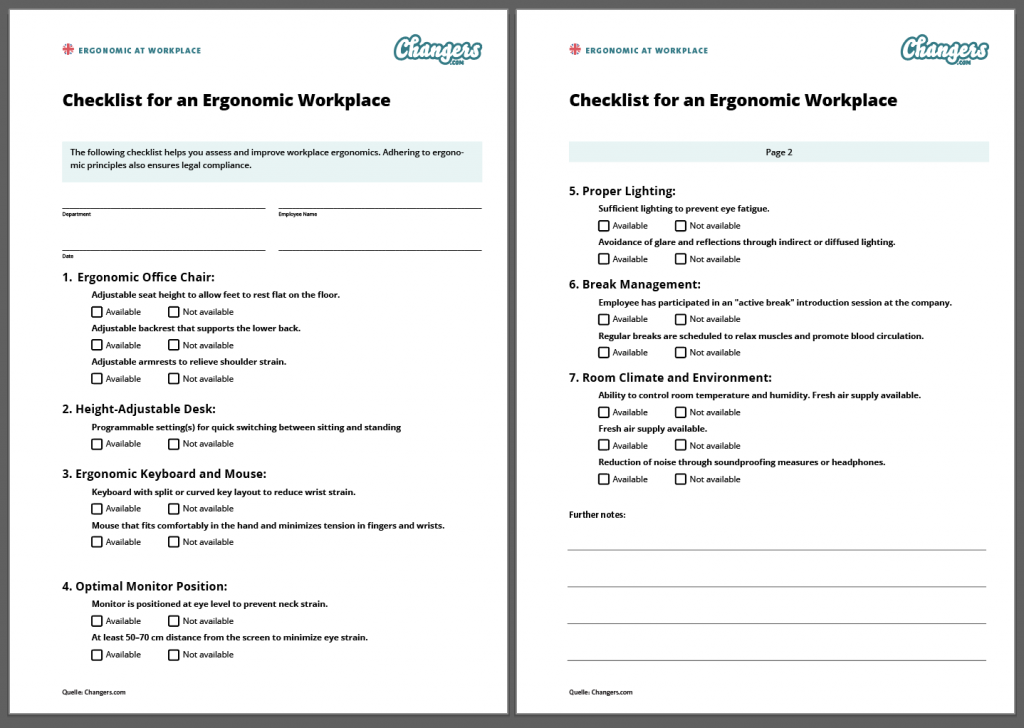 ergonomic standards workplace EN
